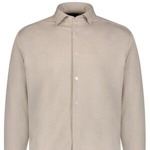 Luchiano Visconti Taupe All Way Stretch Micro Melange Knit Shirt